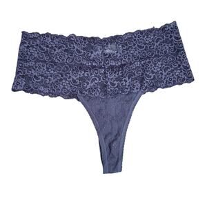 Soma Embraceable Allover Retro Thong Purple Lace Womens Large